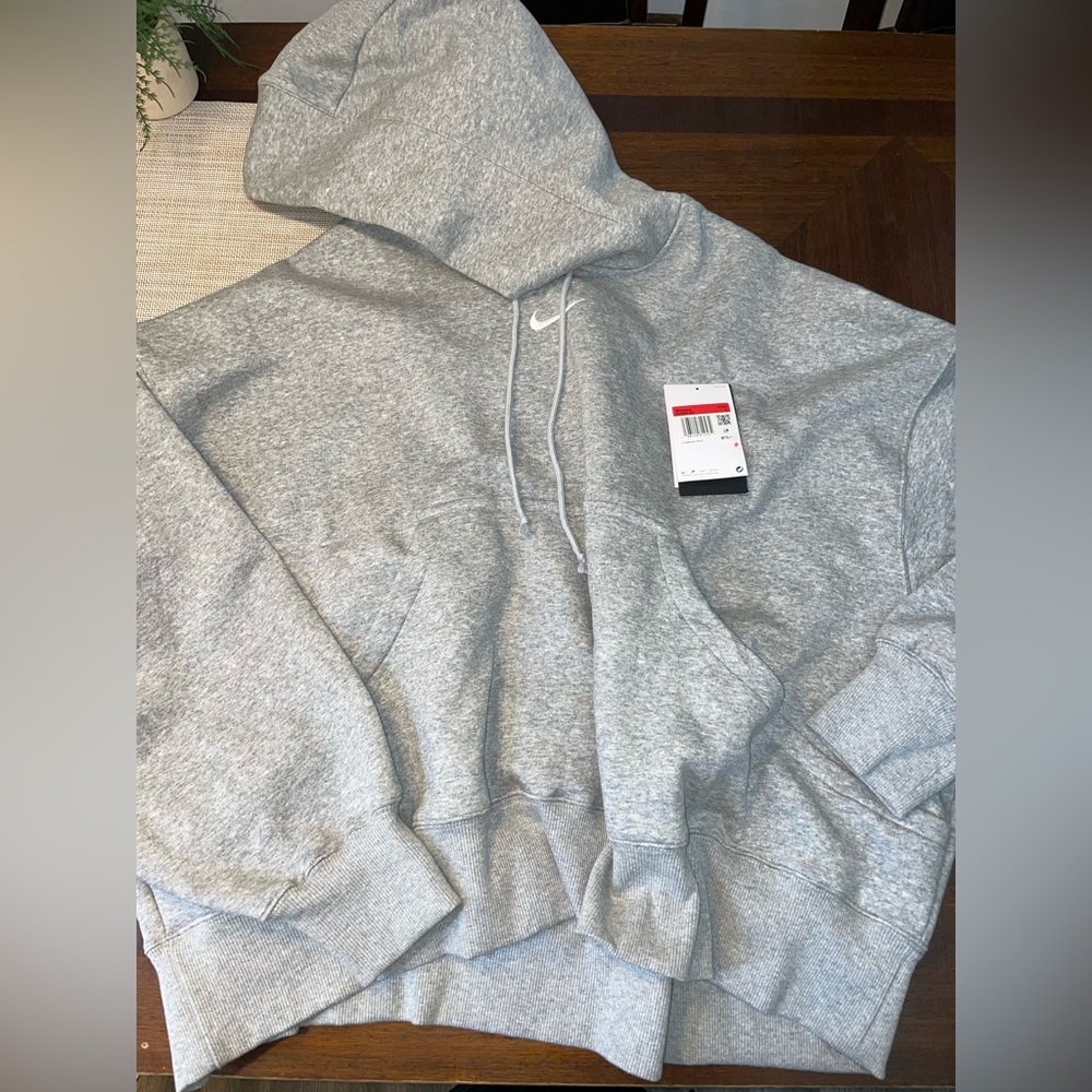 Nike Oversized Cropped Hoodie Women’s Large Gray $75 Retail